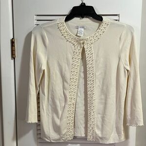 Vintage 1950’s - 1960’s Worthington Cream Pearl-Embellished Cardigan